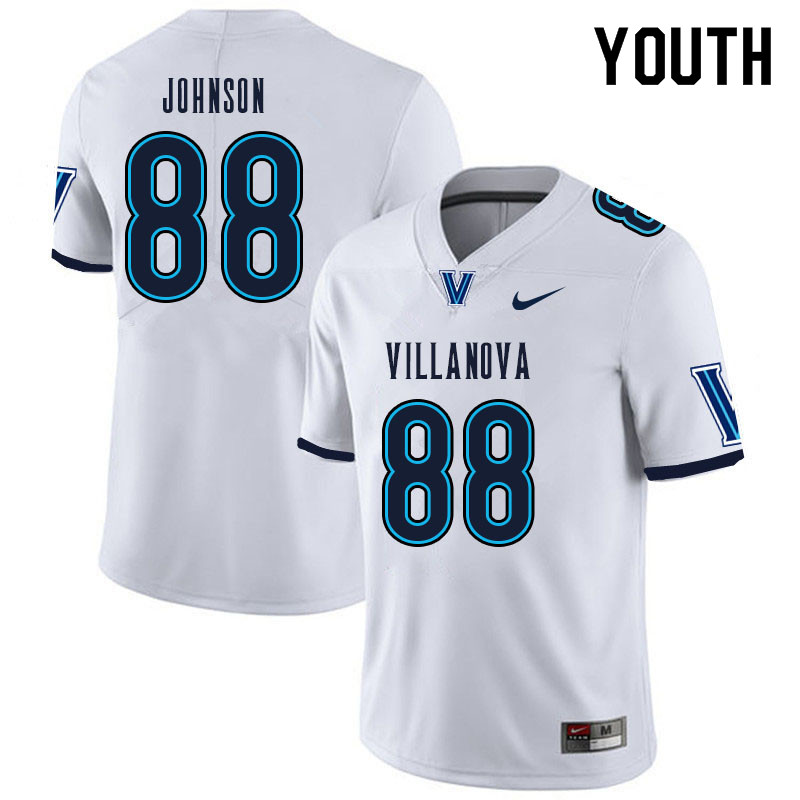 Youth #88 Antonio Johnson Villanova Wildcats College Football Jerseys Sale-White - Click Image to Close